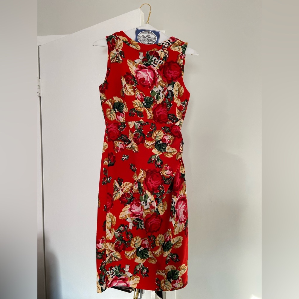 Graphic floral red party dress - US size 6.